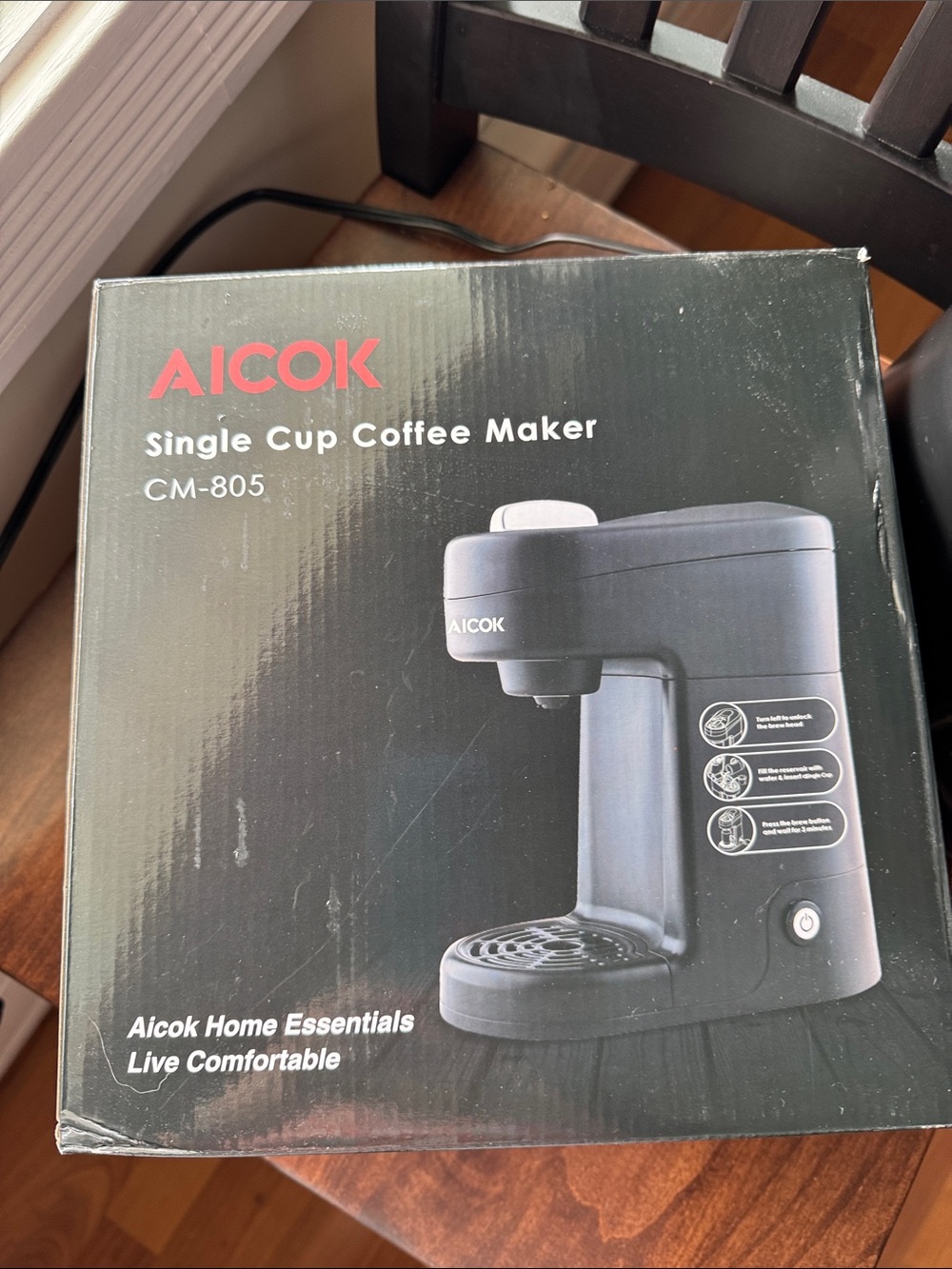 Home Essentials Single-Serve Coffee Brewer in Black